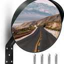 24-Inch Convex Security Corner Mirror - Adjustable Fixing Bracket, Wide Angle, Indoor and Outdoor Use - Ideal for Major Warehouse, Industrial Areas, Large Parking Lots, Alleys and Driveways