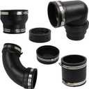 RV and Camper Sewer Waste Plumbing Connection System Kit Black with Adapters Compatible with 3" PVC Pipe RV Sewer Hose Fittings RV Sewer Adapter