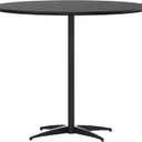 Flash Furniture Lars Black 36'' Round Wood Cocktail Table with 30'' and 42'' Columns