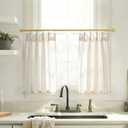 Lino Rosa 20 Inch RV Curtains for Campers,Pinch Pleated Sheer Cafe Small Window Curtains for Kitchen