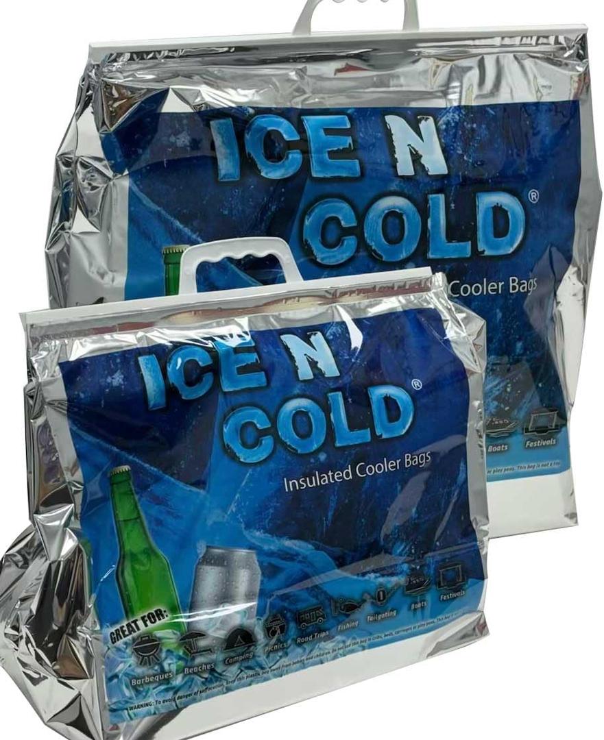 ICE N COLD Insulated Picnic/Shopping Cooler Bags for Groceries, Camping, Hiking, Beach, Travel | Lightweight Soft Collapsible | Fast Same Day Shipping, X-Large