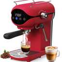 Espresso Machine with Steam Milk Frother Semi Automatic 20 Bar Compact Red with Touch Screen for home Cafetera Espresso, Latte, Cappuccino, Americano, Macchiato
