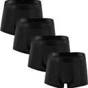 KNITLORD Men's Breathable Underwear Bamboo Viscose Boxer Briefs Short Leg Trunks 3 or 4 Pack (Medium)