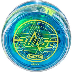 Duncan Toys Pulse LED Light-Up Yo-Yo, Intermediate Level Yo-Yo with Ball Bearing Axle and LED Lights, Clear/Blue