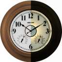 Andy Star 21 Inch Large Luminous Outdoor Wall Clock Waterproof with Temperature, Vintage Round Wall Clocks Battery, Oversized Pool Clock for Garden Patio Rustic Bronze Finish Silent Non Ticking Clock