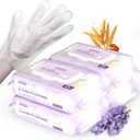 IMMHABI 100 Pcs Cleaning Deodorizing Pet Glove Wipes for Dogs & Cats, Hypoallergenic Dog Bath Wipes with Natural Deodorizer Persimmon Tannin, Pet Bathing Wipes for Horse Coat Care Lavender Scent