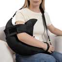 SPRING SEAON Post Shoulder Surgery Pillow with Pocket,Soft Rotator Cuff Relief Must Haves,Breathable Shoulder Pillow for Side Sleepers,Arm Support Cushion Detachable Machine Washable (Black)