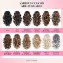 Clip on Ponytails for Women - 12 Inch Curly Ponytail Extension, Wavy Pony Tails Hair Extensions, Synthetic Hair Extensions Ponytail, Natural Hair Pieces for Women (Color: Dark Chocolate Brown)