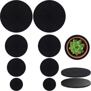 Plant Coaster Mat Reversible(Fabric/Leather),8Pcs Plant Coasters 4 Sizes(4/6/8/10inch) Plant Coasters for House Plants Indoor & Outdoor,Household Products Absorbent/Waterproof(8pcs Set)