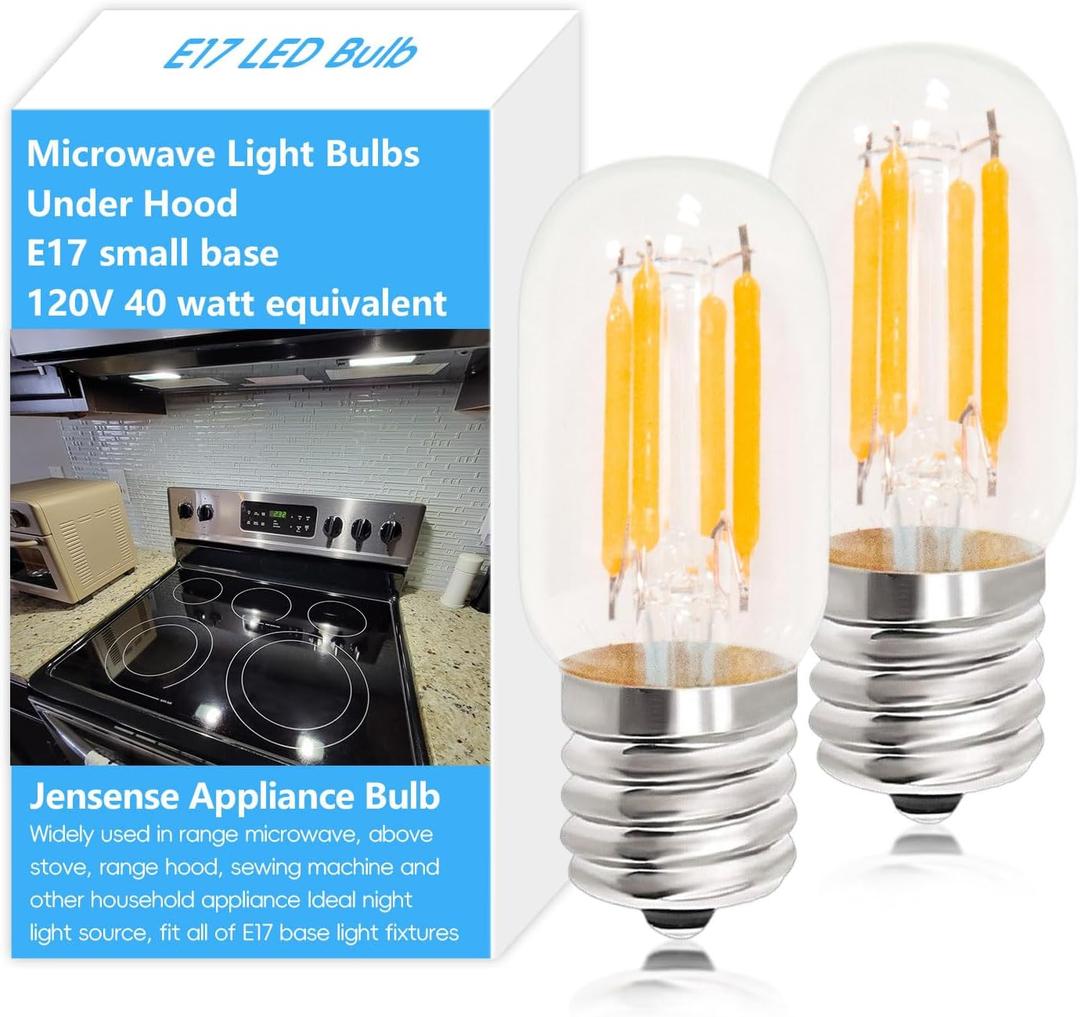 Microwave Light Bulbs Under Hood 8206232a Whirlpool Microwave Light Bulb Appliance Bulb 125v 40w 4W E17 LED Bulb 400 Lumen 5000K Daylight CRI90, 2 Pack