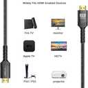 JSAUX 8K HDMI Cable 2.1 2 Pack 15ft, 48Gbps Ultra High Speed HDMI Cable Braided Cord (4K@144Hz, 4K@120Hz, 8K@60Hz) HDCP 2.2&2.3 HDR 10 eARC ARC, Compatible with Switch 2/PS5/Laptop/Monitor/HDTV/-Black