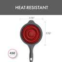 2 x Dexas Pop N Store Collapsible Strainer, 8-Inch, Red, 1.3 Quarts Capacity, Dishwasher Safe, Space-Saving Design