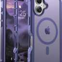 Jaroco Magnetic for iPhone 16 Case, [Compatible with MagSafe][Military Grade Drop Protection][Heavy Duty Protection][Non-Slip][Shockproof] 2-Layer Durable Bumper Phone Case 6.1''-Dark Purple