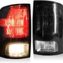 MAYELLO Pair Smoked Tail Lights w/Bulbs for 2009-2018 Dodge Ram 1500/2500/3500,2019-2024 Ram 1500 Classic,Brake Rear Lamps- Fits Factory Halogen Trims Only (Black)