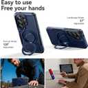 for Samsung Galaxy S26 Ultra case with Stand, 7X Military-Grade Drop Protection, Shock-Absorbing Phone Rugged Cover, Compatible with MagSafe Accessories,360 Magnetic Stand, Blue