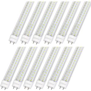 12 Pack 4FT T8 LED Tube Lights, 36W 4860LM 5000K Daylight, Ballast Bypass Direct Wire (Ballast-Free), for Garage, Warehouse, Office & Shop Lighting
