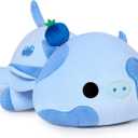 Onsoyours Cute Cow Plushie, Soft Stuffed Blueberry Cow Squishy Plush Animal Toy Pillow for Kids (Blueberry Cow, 12")