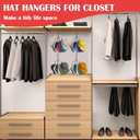 Hat Organizer for Closet, Collapsible Metal Cap Rack with 360 Rotating Hooks, Space Saving Hat Hanger Holds 40+ Baseball Caps Holder for Wall, Door or Closet Display