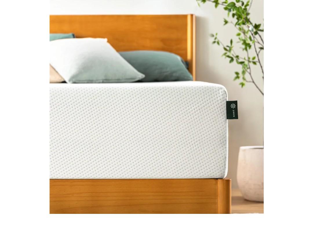 Zinus 12 Inch Queen Green Tea Memory Foam Mattress [New Version], Fiberglass Free, Medium Firm Feel, Zoned Pressure Relief, Certified Safe Foams & Fabric, Mattress in A Box