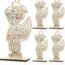Briwooody 18 Pcs First Communion Angel Centerpieces Guardian Angel Wings Boy Wooden Baptism Centerpiece for Table, Centros De Mesa para Bautizo, Religious Baptism Favors for Baby Shower Party Decor