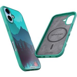 Smartish iPhone 17 MagSafe Case - Gripmunk Magnetic Slim Case [Lightweight + Protective] Thin Grip Cover with Microfiber Lining for Apple iPhone 17 - Moving Mountains