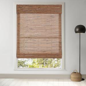 LazBlinds Cordless Bamboo Roman Shades for Windows, Light Filtering Natural Bamboo Blinds, Easy Lift Cordless Design for Living Room & Bedroom, Fits Interior Windows 24.5" W x 64" H, Tatami