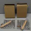 Hot Dog Roller for Grill 2Pcs - Stainless Steel Sausage Roller Rack with Extra Long Wood Handle, BBQ Hot Dog Griller for Evenly Cooked Hot Dogs, 5 Hot Dog Capacity, 6.5 x 5.5 Inch