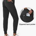 MIVEI Women's Fleece Lined Joggers Hiking Water-Resistant Sweatpants with Zip Pockets Winter Thermal Running Ski Golf Pants (Black, XXL)