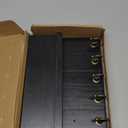 Rebee Vision Farmhouse Key Holder Wall Mount - Modern Key Holder for Living Room and Mail Organizer with Shelf & Hooks for Apartment Essentials - Home Decor Aesthetic (Black, 3.54"D x 10"W x 7.28"H)