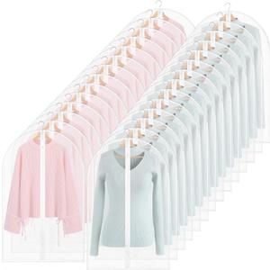 Amylove 50 Pcs 24'' x 32'' Clear Garment Bags Full Zipper Suit Bags Lightweight Clothes Cover for Hanging PEVA Protectors Breathable Dust Cover Plastic
