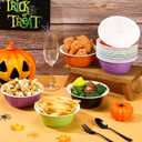 24 Pcs Halloween Bowls 23 oz Disposable Plastic Dessert Holders Halloween Candy Bowl Green Purple Orange Black Snack Bowls for Party Picnic