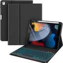 BLUTLOTUS Keyboard case for iPad 9th Generation 10.2 Inch - Backlit Wireless Detachable Folio Keyboard Cover with Pencil Holder for iPad 9th/8th/7th Gen, iPad Air 3rd Generation 10.5 Inch(Black)