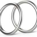 Hotop Metal O Ring Seamless 304 Stainless Steel Rings Welded Multi-Purpose Smooth Round Ring for Hanging Flower Basket Crafts(2 Pcs,3 Inches)