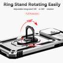 2 x Hitaoyou for iPhone Xs Max Case with Camera Cover & Kickstand Military Grade Shockproof Heavy Duty Protective Magnetic Case for iPhone Xs Max 6.5'' Silver