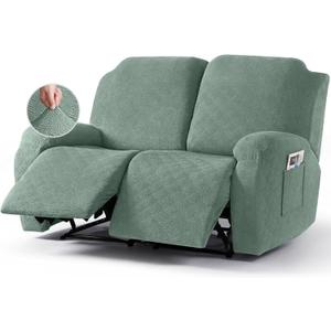Timeles Recliner Covers Extra Wide Recliner Loveseat Covers Oversized Reclining Couch Covers Sofa Slipcovers Stretch Soft Washable (Two-Seater Oversized, Winter Mint)