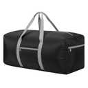 iFARADAY Foldable Duffle Bag for Travel - 30 inch / 75L Large Spare Travel Duffel Bag Lightweight with Trolley Sleeve - Black
