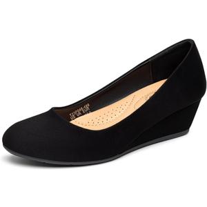 Trary Women's Wedges Heels for Women Pumps Round Toe Mid Heels Comfortable Closed Toe Dressy Shoes Women Pumps Wedge Shoes for Wedding Work Office Party 8
