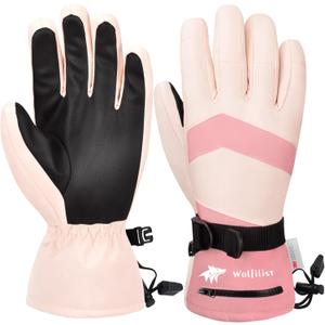 Ski Gloves Waterproof Windproof - 3M Thinsulate Insulated Warm Snow Gloves, Snowboard Gloves with Zipper Pocket, Touchscreen Winter Gloves for Men Women (Small)