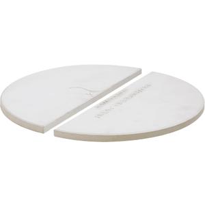 Kamado Joe Indirect Cooking Half-Moon Ceramic Heat Deflector Plates for Big Joe Charcoal Grill and Smokers in White 2-Pack, Model BJ-HDP