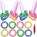 Max Fun Easter Bunny Inflatable Ring Toss Games for Kids Easter Indoor Outdoor Party Games Carnival Toss Game for Easter Party Favors