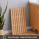 Bath Mat for Shower, Wooden Floor Mat for Bathroom,Non-Slip | Heavy Duty, Shower Mat for Indoor Outdoor, 25.5 17 1.5 inches
