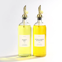 Molimoli Oil and Vinegar Dispenser with Metal Pour Spout, Weighted Pourer, Glass Bottle Dispenser for Kitchen, Olive Oil Cruet, Glass Olive Oil Bottle | 500ml, Set of 2