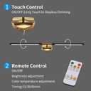 31.5 Inch Battery Operated Wall Sconces of Two, Modern Wireless Rechargeable Wall Lights with Remote Control, 3000K-6000K Dimmable, 350 Rotatable for Living Room, Bedroom, Hallway Decor