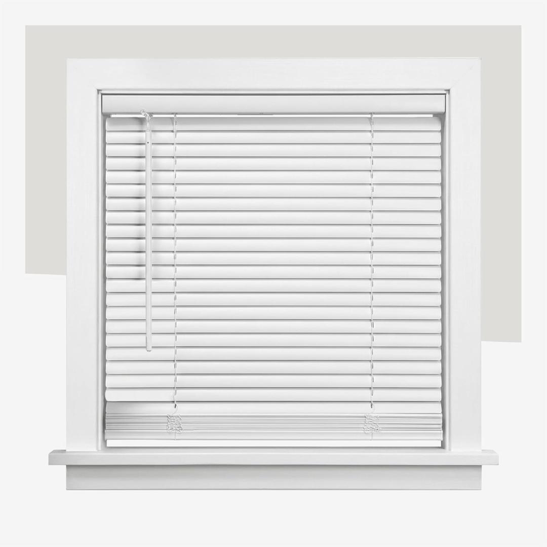 CHICOLOGY Cordless Mini Blinds for Indoor Windows, 84" W x 72" H, White Vinyl 1" Slats with Tilt Wand, Light Filtering to Room Darkening, Moisture-Resistant, Child-Safe, Screw-Mount Installation