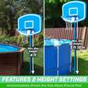 GoSports Splash Hoop UP Above Ground Pool Hoop Basketball Game with 2 Pool Basketballs and Pump