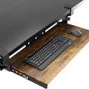 Keyboard Tray Under Desk Pull Out with Extra Sturdy C Clamp Mount System, 27.3 (32.5 inch Including Clamps) x 11 Inch Slide-Out Platform Computer Drawer for Typing Vintage AX01WG02