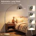 Arc Floor Lamp for Living Room, Modern Chrome Floor Lamp with Marble Base