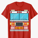 Fire Truck Costume Simple Easy Halloween Group Costume T-Shirt 2xl red