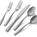 HIKAA 20-Piece Silverware Set Service for 4, Heavy Duty Stainless Steel Flatware Set with Extra Thickness, Matte Satin Cutlery Set Dishwasher Safe