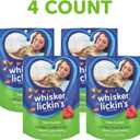 Purina Whisker Lickin's Cat Treats, Crunchy and Yummy Tuna Flavor - (Pack of 4) 10 oz. Pouches (EXP 07/01/27)
